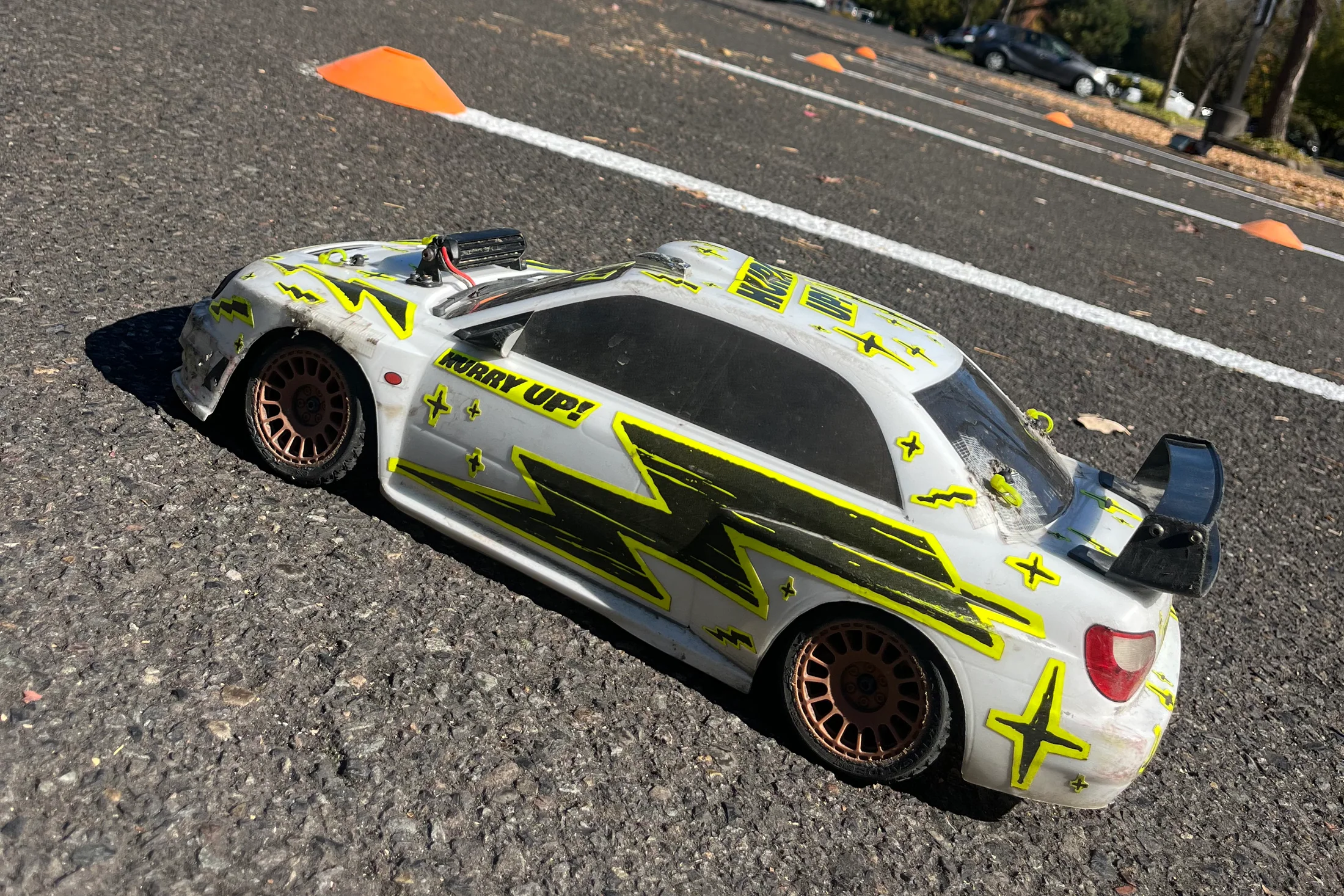 RC rally photography: Irving Lot asphalt