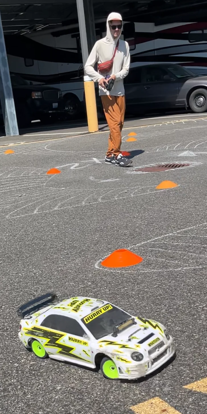 Fazer rally car on asphalt, vertical photograph